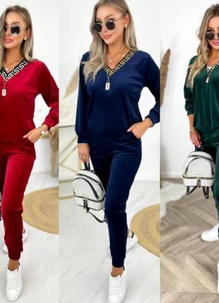 Велюровий спортивний костюм з вирізом