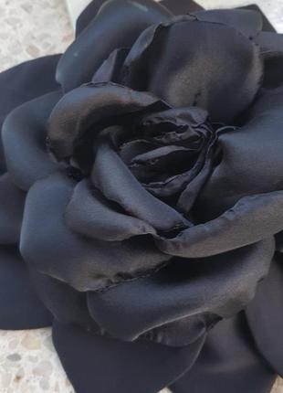 Вишукана  чорна квітка брошка 31 см.3 фото