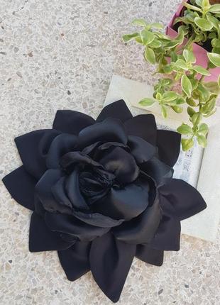 Вишукана  чорна квітка брошка 31 см.4 фото