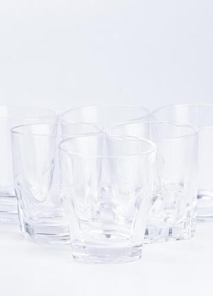 Набор стаканов 6 штук для воды и сока 250 мл стеклянный прозрачный1 фото