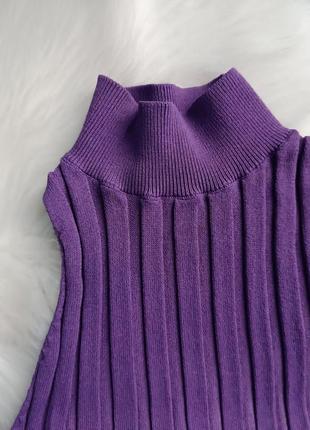 Топ майка блуза блузка рубчик фиолетовый базовая классическая zara6 фото