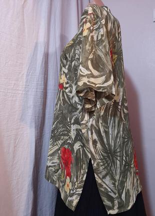 Винтажная летняя полупрозрачная блуза цветочный принт3 фото