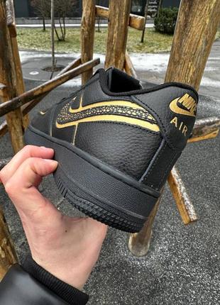 Мужские кроссовки черные с золотым nike air force cr72 фото