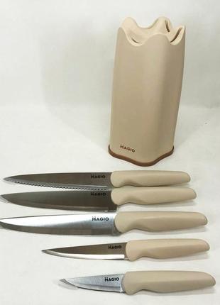 Набір ножів універсальний кухонний magio mg-1090, кухарські ножі набір, кухонні ножі8 фото