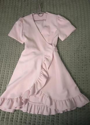 Плаття халат,ніжно рожевого кольору тканина переливається фото не передає