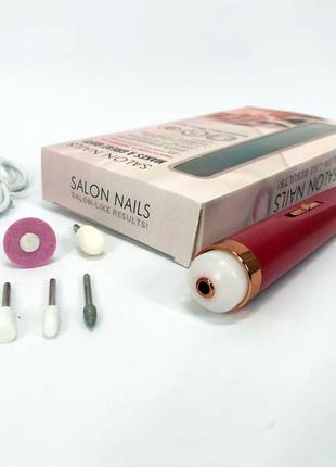 Фрезер для манікюру та педикюру flawless salon nails, машинка для зняття манікюру. колір: червоний2 фото