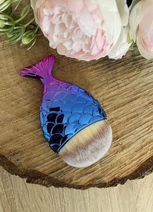 8 см кисть для макияжа рыбка русалка хвостик разные цвета probeauty3 фото