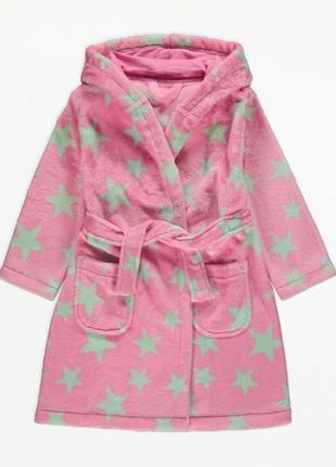 Брендовый теплый халат для ребенка из плюша с капюшоном george (джорж)1 фото
