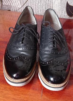 Туфли-оксфорды броги ботинки из натуральной кожи tamaris оригинал 399 фото