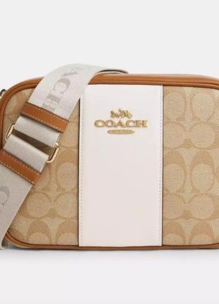 Оригінал сумка coach jamie camera bag in signature canvas with stripe