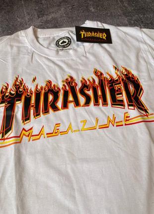 Футболка від thrasher flame біла regular⚡️3 фото