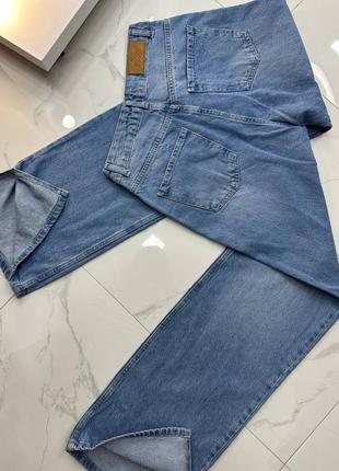 Синие женские джинсы палаццо с разрезами женские трендовые широкие джинсы оверсайз свободного кроя с спущенной застежкой2 фото