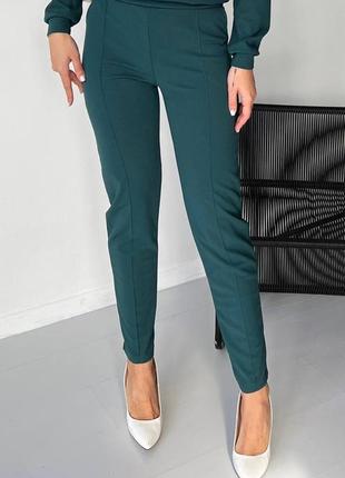Класичні брюки жіночі на резинці брюки гірчичні літні трикотажні штани жіночі звужені на літо2 фото