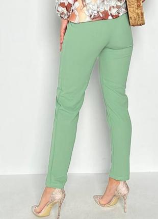 Класичні брюки жіночі на резинці брюки оливкові літні трикотажні штани жіночі звужені на літо2 фото