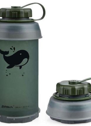 Складна пляшка для води hydfly tpu-750 мл. зелений.