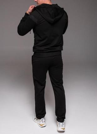Чоловічий спортивний костюм чорний з капюшоном "break"6 фото