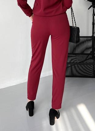 Классические брюки женские на резинке красные брюки летние трикотажные штаны женские...