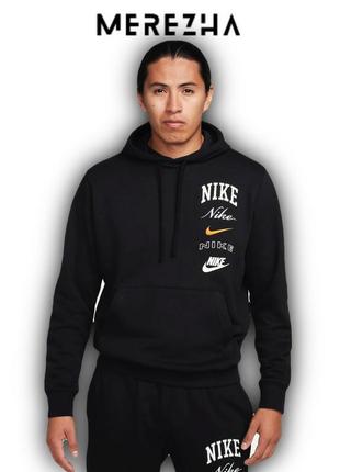 Худі кофта nike club fleece black (fn2634-010) оригінал!