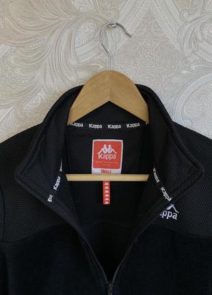 Чорна велюрна кофта світшот светр худі лонгслів олімпійка з лампасами kappa оригінал6 фото