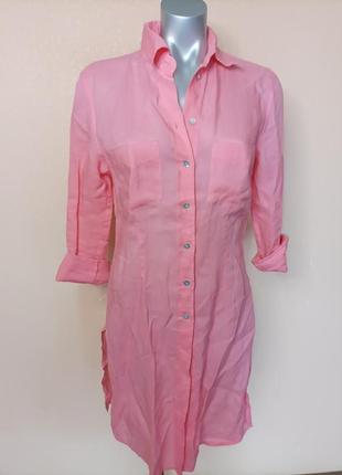 Платье рубашка лён