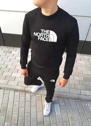 Спортивный черный костюм the north face