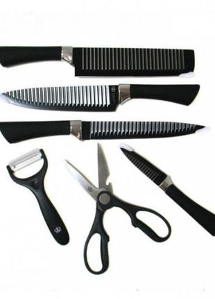 Набір кухонних ножів із сталі 6 предметів genuine king-b0011, набір ножів для кухні, кухонний набір ножів5 фото