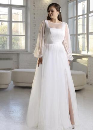 Свадебное платье из мелкого блеска