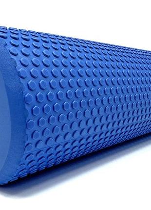 Массажный ролик easyfit foam roller 45 см синий3 фото