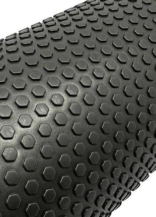 Масажний ролик easyfit foam roller 60 см чорний2 фото