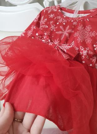 Новогоднее красное платье праздничное фатин5 фото
