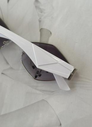 Женские шестиугольные очки  серо-белый (7502)2 фото