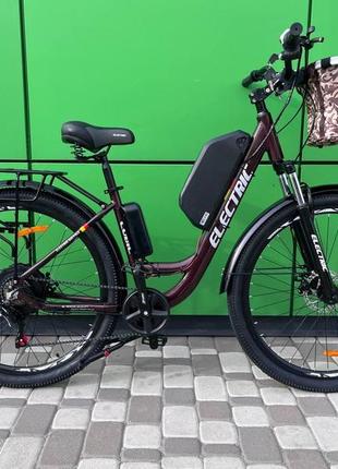 Електровелосипед cubic-bike electric 29" бордовий 1000ват 18 а·год 48 в2 фото