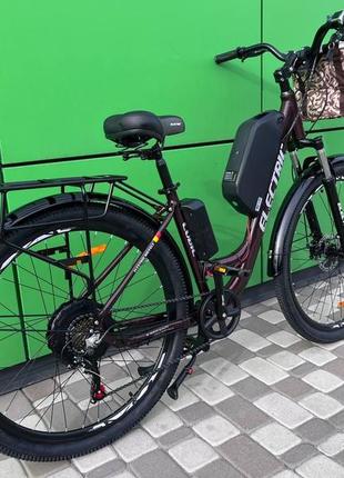 Електровелосипед cubic-bike electric 29" бордовий 1000ват 18 а·год 48 в4 фото