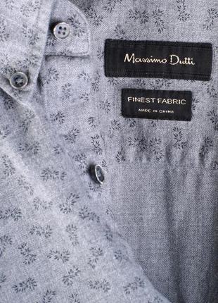 Рубашка massimo_dutti размер-l серая-в-укроп finest-fabric 35у€5 фото