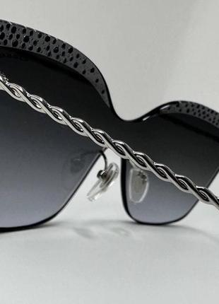 Солнцезащитные очки женские безободковые бабочки с тонкими металлическими дужками перекрут3 фото