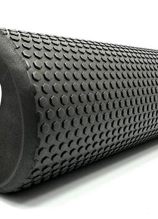 Массажный ролик easyfit foam roller 45 см черный3 фото
