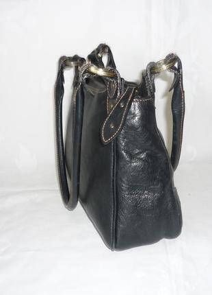 Качественная компактная вместительная кожаная сумка в винтажном стиле производство испания4 фото