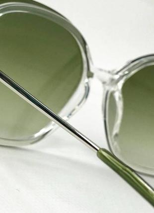 Сонцезахисні окуляри жіночі квадратні з прозорою оправою та легким градієнтним тонуванням тонкі дужки5 фото
