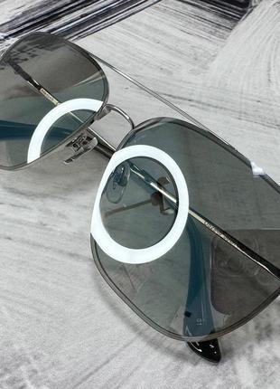 Солнцезащитные очки унисекс авиаторы зеркальные в металлической оправе4 фото