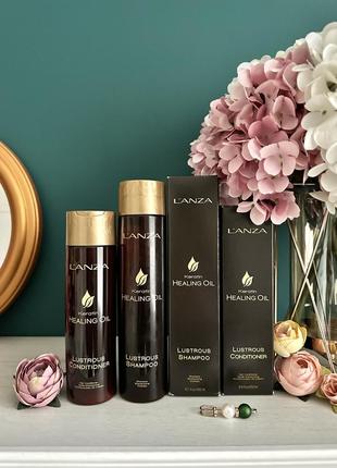 Lanza шампунь и кондиционер для сияния волос l'anza keratin healing oil lustrous shampoo
