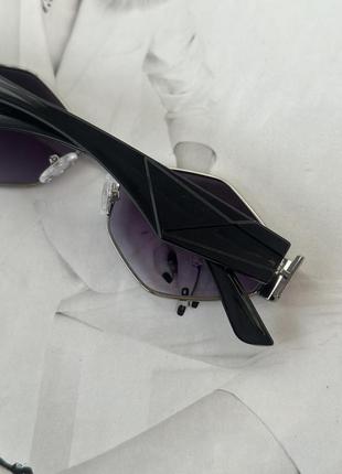 Женские шестиугольные очки  фиолетово-черный (7502)2 фото