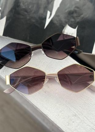 Женские шестиугольные очки  фиолетово-черный (7502)6 фото