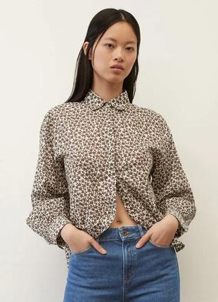 Рубашка блуза прямого кроя с принтом органический хлопок marc o polo /8377/1 фото