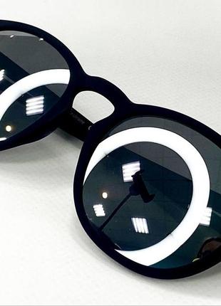 Сонцезахисні окуляри жіночі круглі в пластиковій матовій оправі з литими носоупорами8 фото
