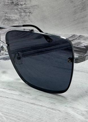 Сонцезахисні окуляри унісекс авіатори чорні оправа метал