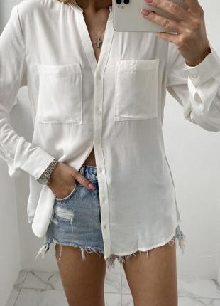 Terranova италия роскошная натуральная белая рубашка блуза из хлопка, легка сорочка бавовна