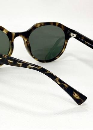 Сонцезахисні окуляри жіночі круглі в пластиковій плямистій оправі з литими носоупорами2 фото
