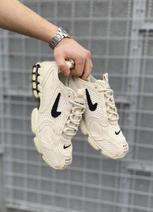 Кросівки чоловічі nike air zoom spiridon cage 2 stussy fossil1 фото