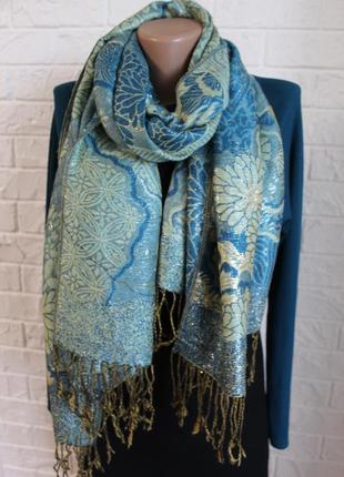 Кашемировый шарф - палантин с люриксом casmere в идеальном состоянии4 фото