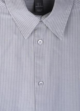 Элегантная классическая рубашка от h&m серая в т.серую тонкую полоску размер-l 180-104a 30у€3 фото
